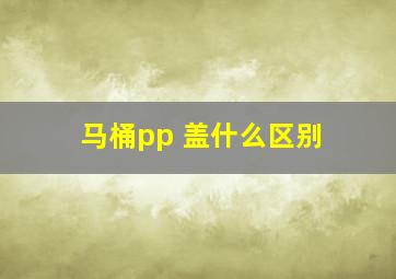 马桶pp 盖什么区别